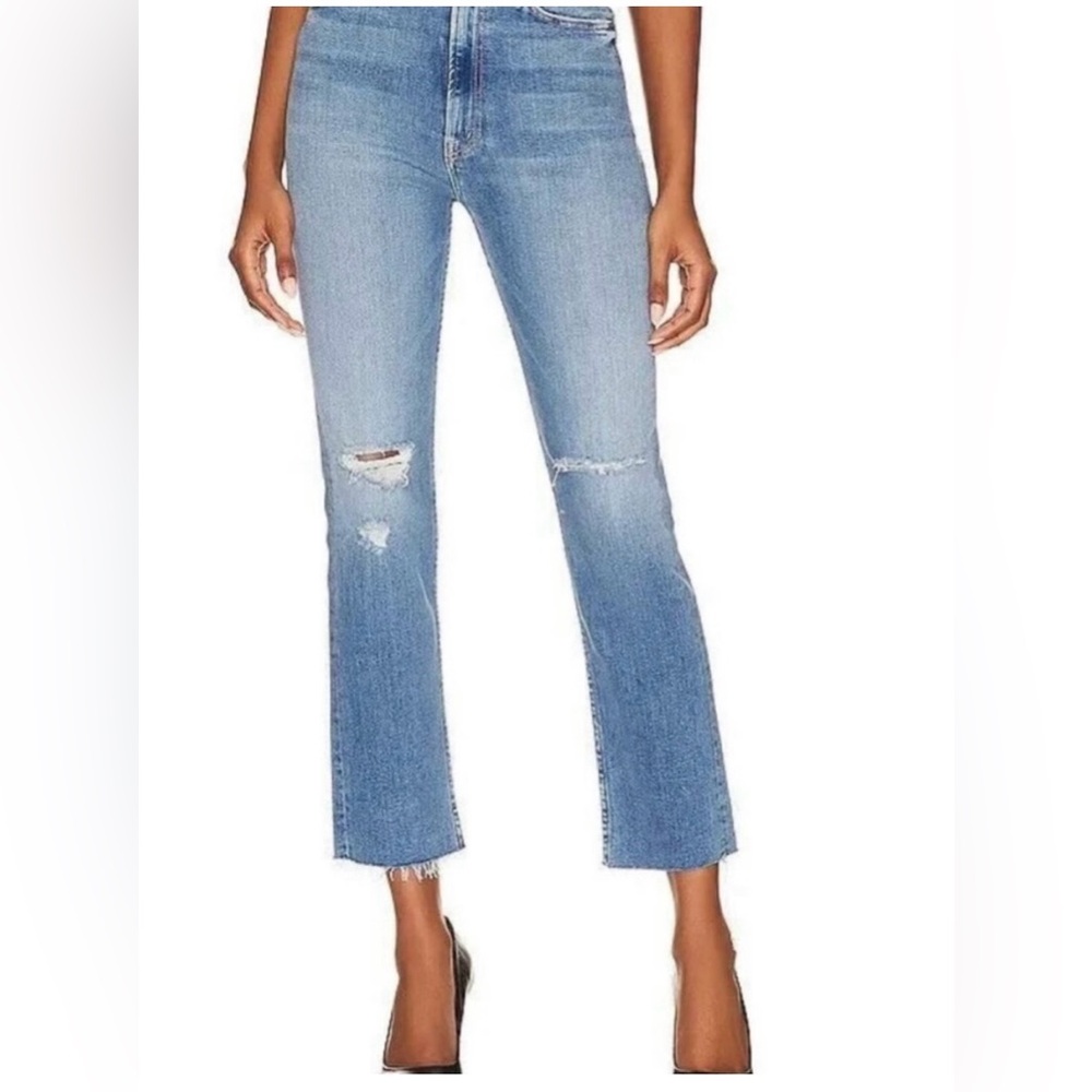 MOTHER Jeans High Waisted Rider Ankle Fray, Size 27